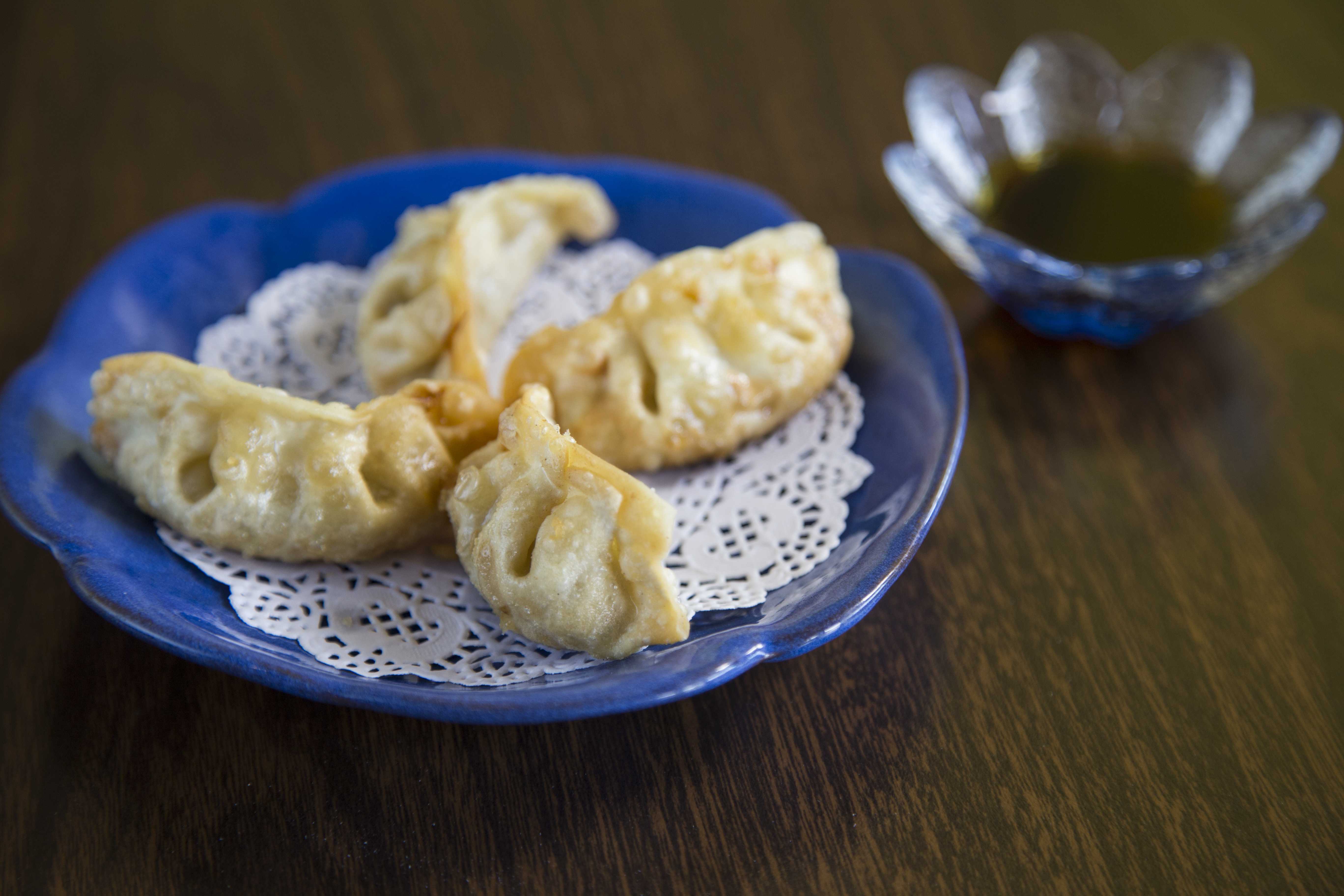 Close-up of Gyoza from the Sushi Neko menu