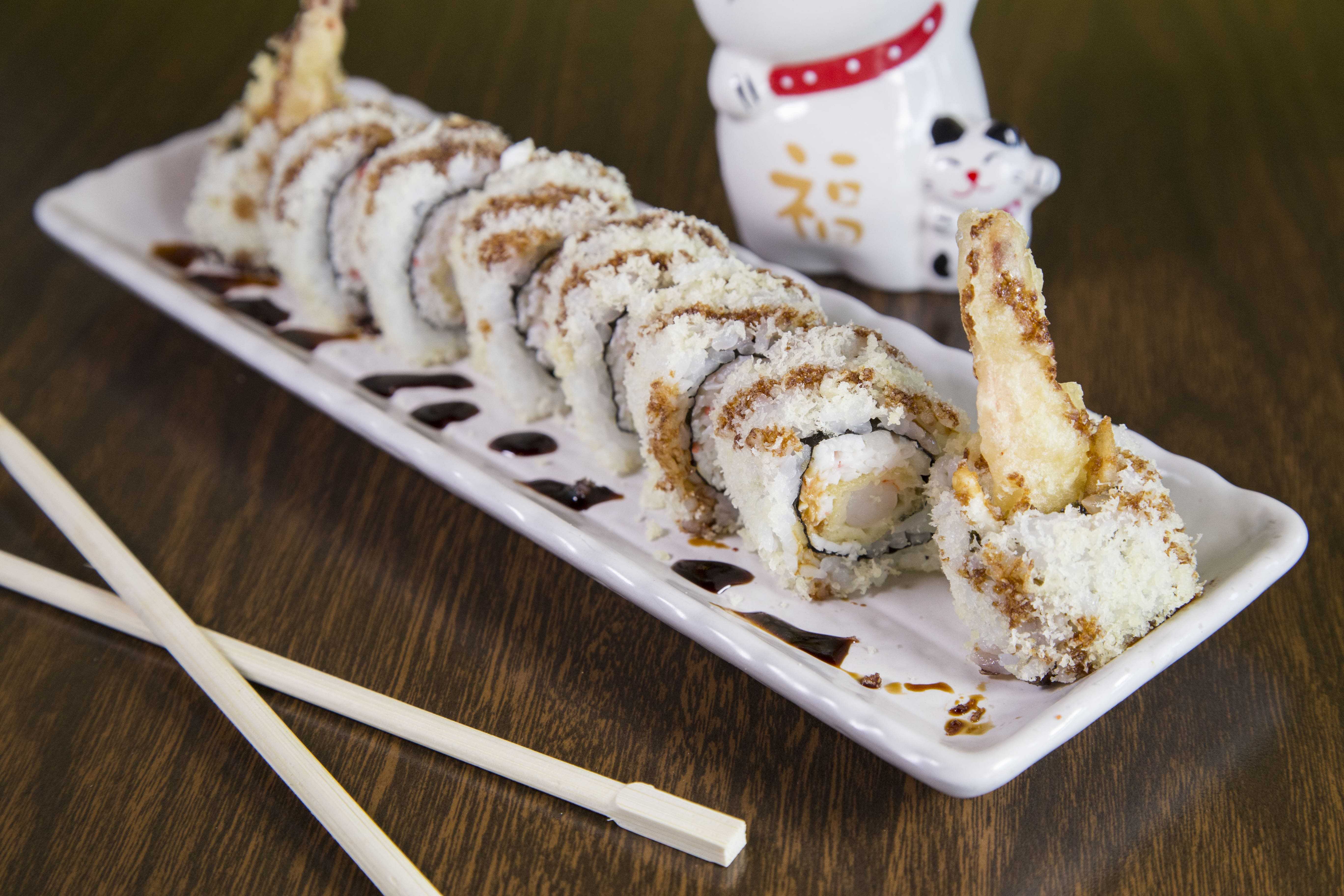 Close-up of Shrimp Tempura Roll from the Sushi Neko menu